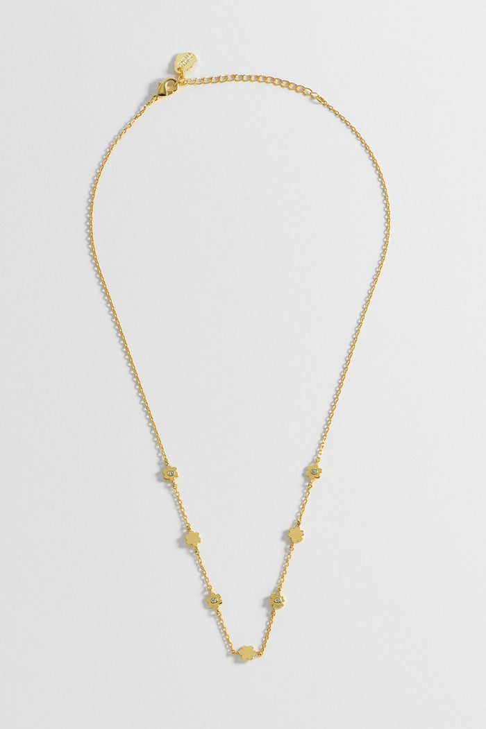 Estella Bartlett CZ Flower Necklace Gold Plated Packaging Message: One Of A Kind