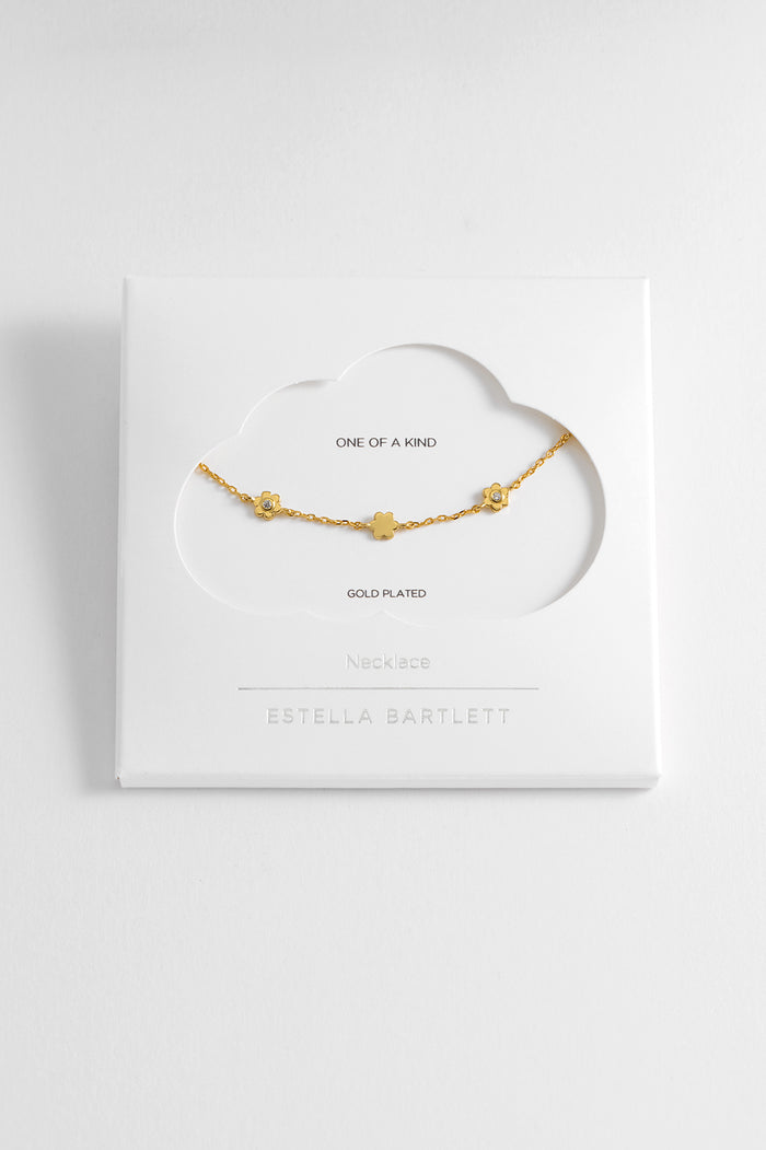 estella bartlett CZ Flower Necklace Gold Plated Packaging Message: One Of A Kind