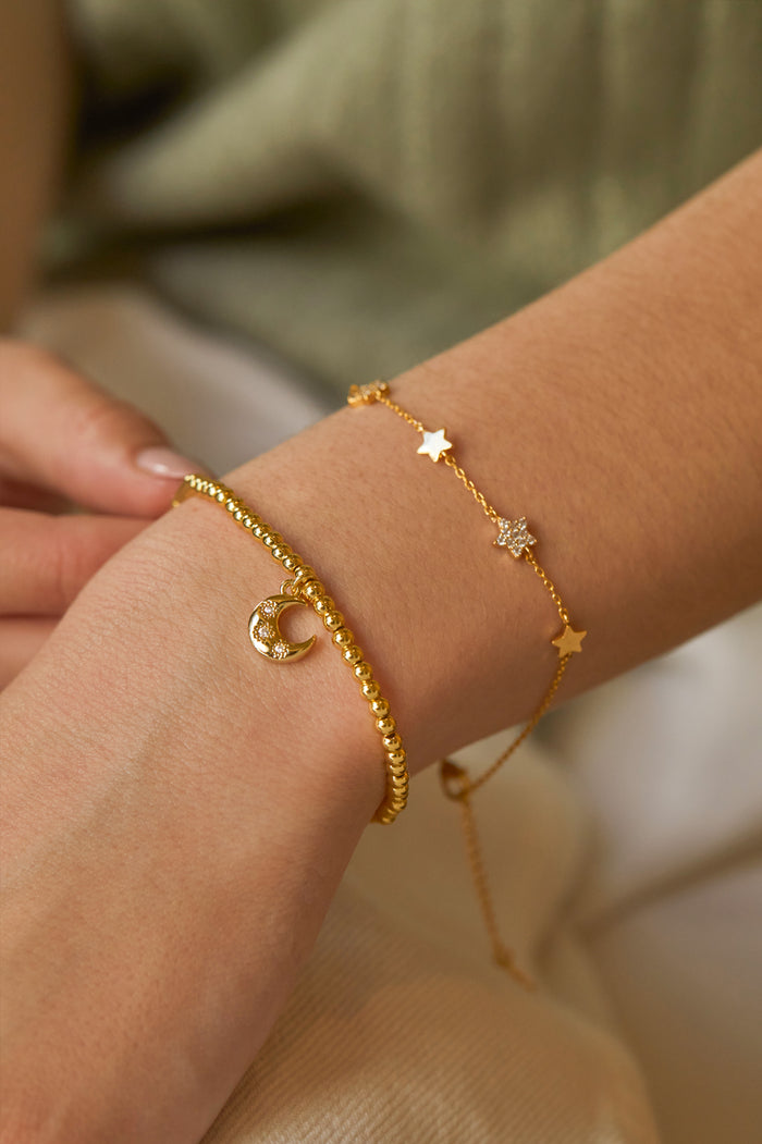 Estella Bartlett CZ Moon Bracelet Gold Plated Packaging Message: Chase The Moonlight