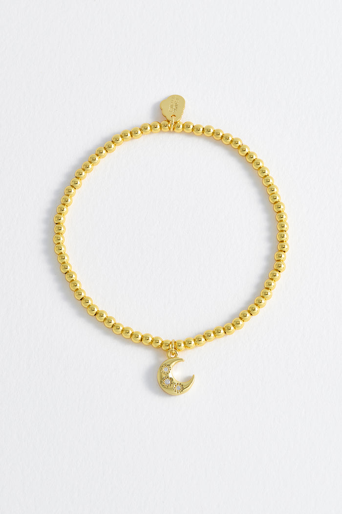 Estella Bartlett CZ Moon Bracelet Gold Plated Packaging Message: Chase The Moonlight