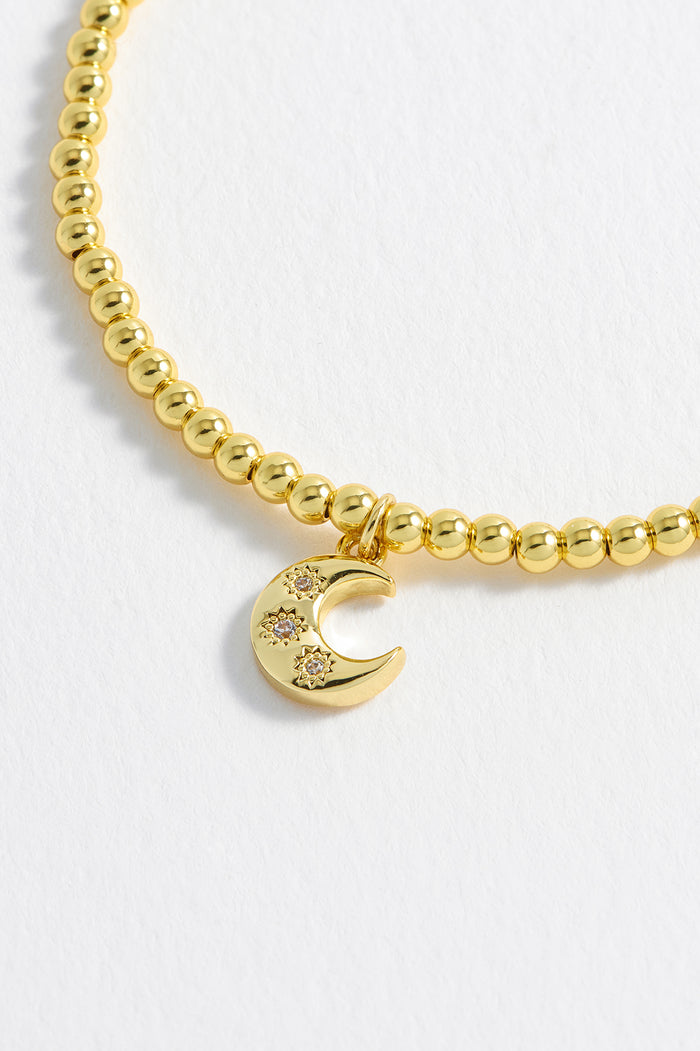 Estella Bartlett CZ Moon Bracelet Gold Plated Packaging Message: Chase The Moonlight
