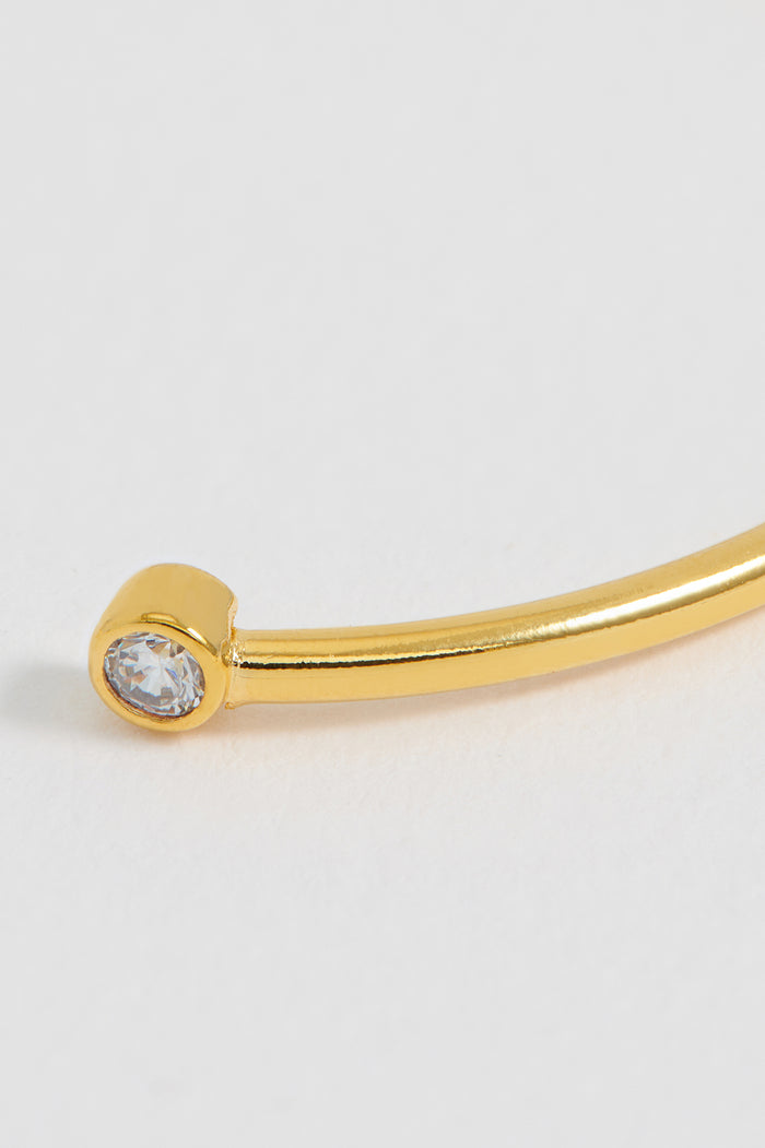 Estella Bartlett CZ Open Cuff Bangle Gold Plated | White CZ