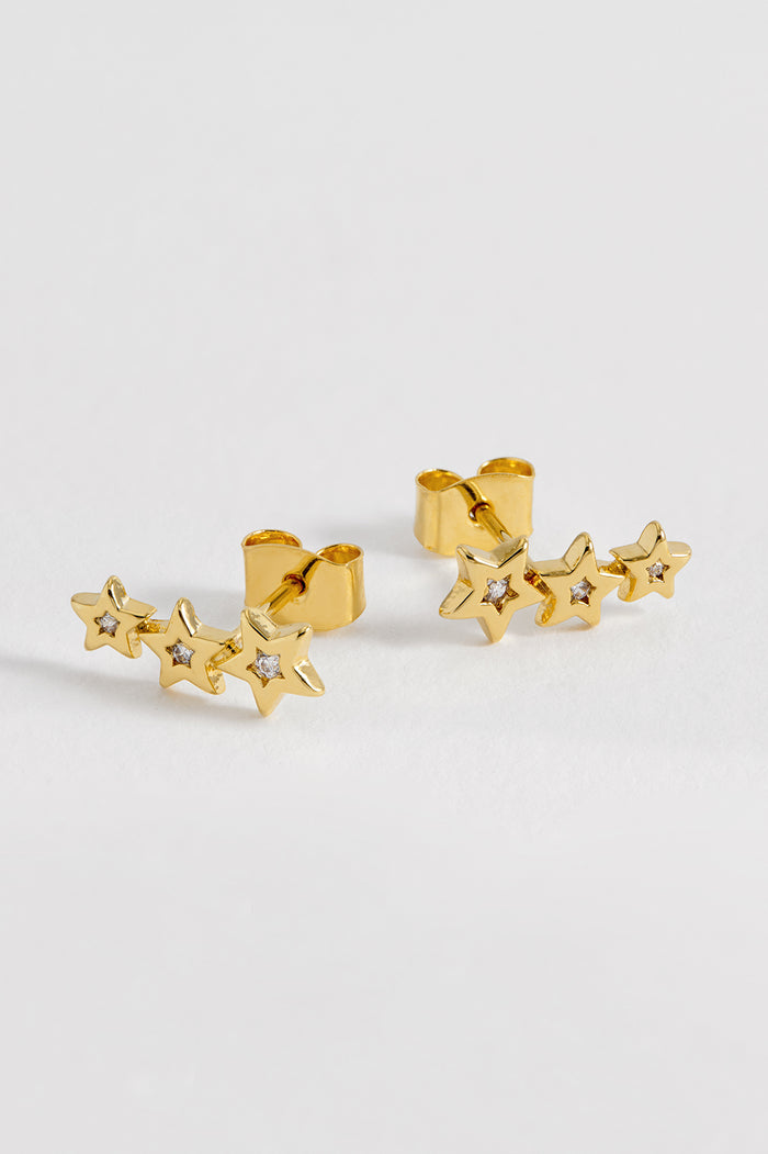 Estella Bartlett CZ Star Crawler Stud Earrings Gold Plated