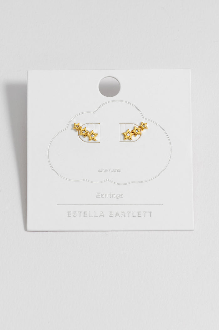 Estella Bartlett CZ Star Crawler Stud Earrings Gold Plated