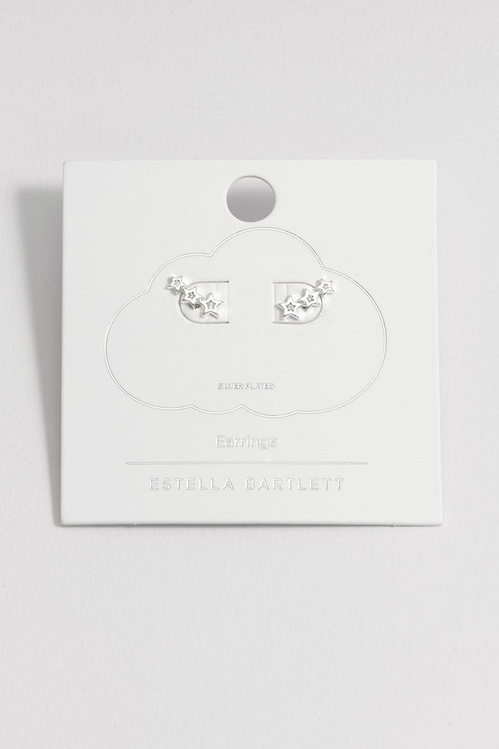 Estella Bartlett CZ Star Crawler Stud Earrings Silver Plated