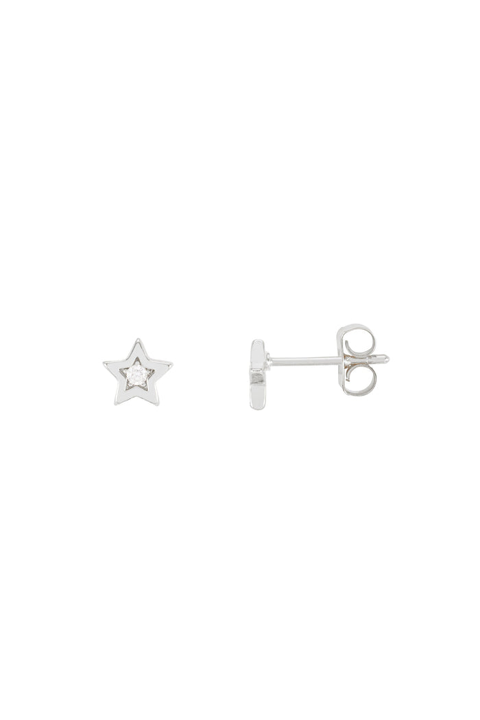 Estella Bartlett CZ Star Stud Earrings Silver Plated