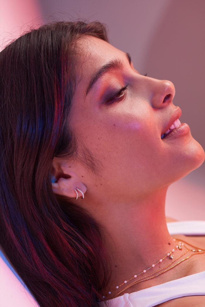 Estella Bartlett CZ Wave Earrings Gold Plated | Clear