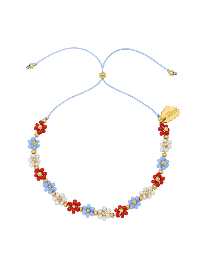 Estella Bartlett Daisy Chain Bracelet Gold Plated | Red And Blue Packaging Message: Daisy Chain