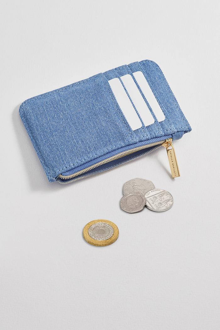 Estella Bartlett Daisy Embroidered Card Purse Denim