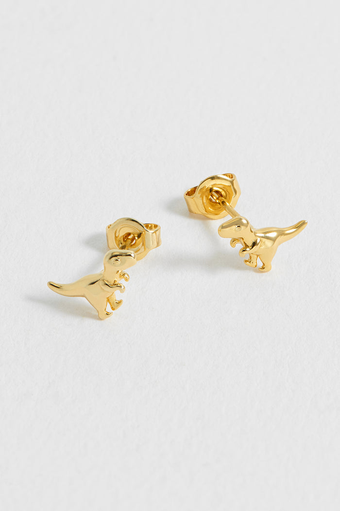 Estella Bartlett Dinosaur Stud Earrings Gold Plated