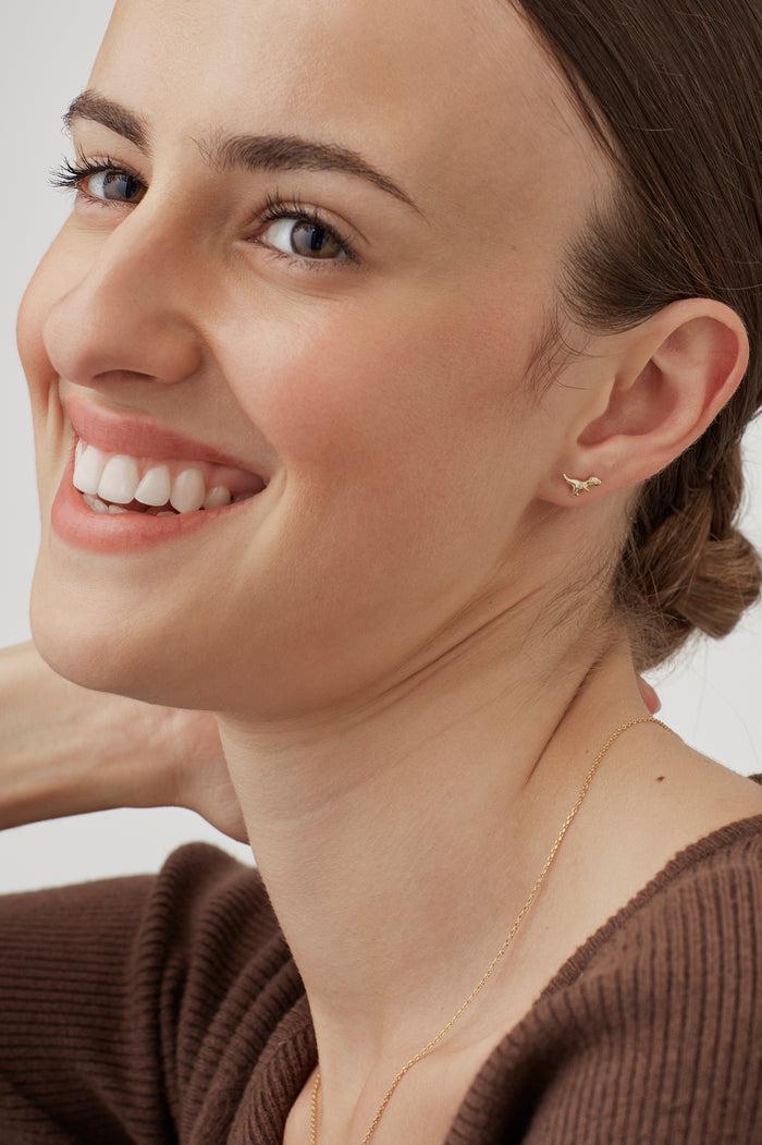 Estella Bartlett Dinosaur Stud Earrings Gold Plated