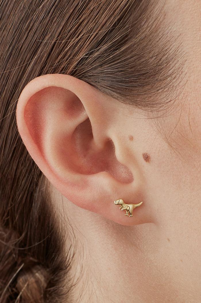 Estella Bartlett Dinosaur Stud Earrings Gold Plated
