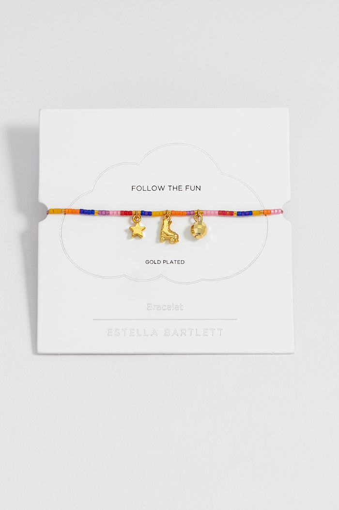 estella bartlett Disco Louise Bracelet Gold Plated Packaging Message: Follow the Fun