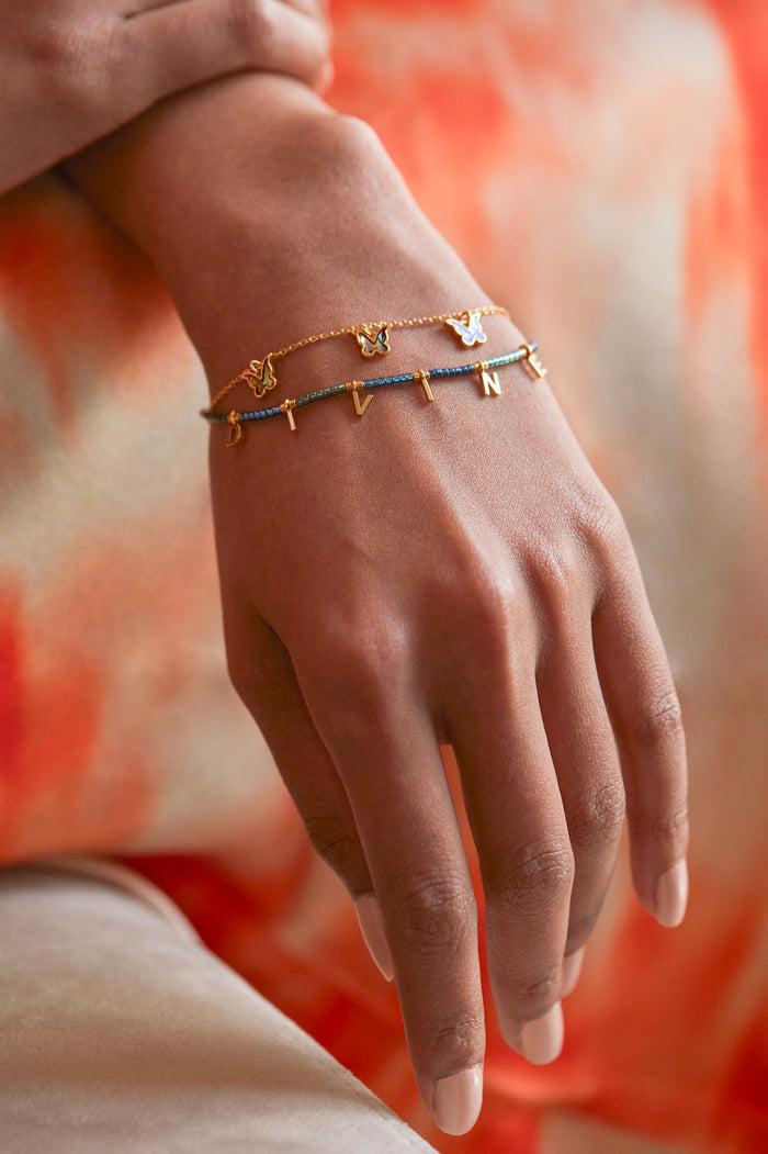 Estella Bartlett Divine Friendship Bracelet Gold Plated | Multi Packaging Message: Goddess Energy