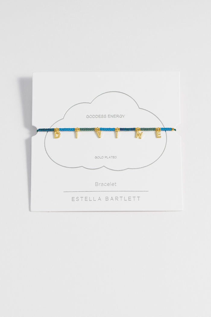 estella bartlett Divine Friendship Bracelet Gold Plated | Multi Packaging Message: Goddess Energy
