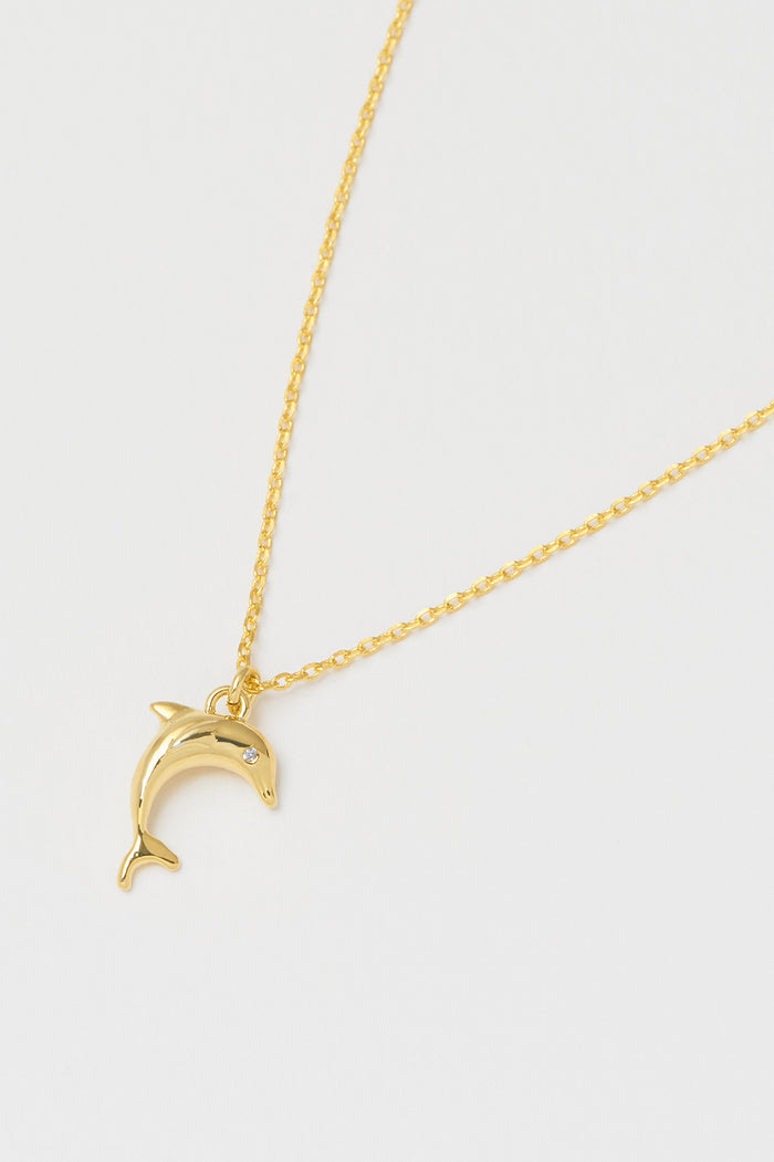 estella bartlett Dolphin Pendant Gold Plated Packaging Message: Smile Love Dream