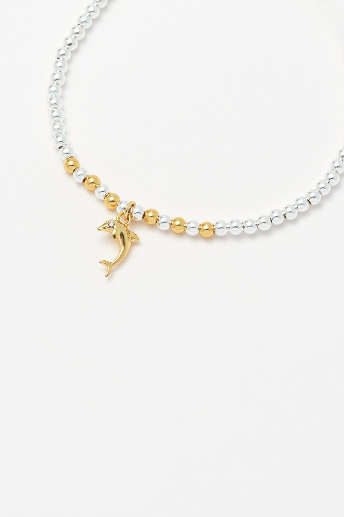 Estella Bartlett Dolphin Sienna Bracelet Silver And Gold Plated Packaging Message: Escape The Ordinary