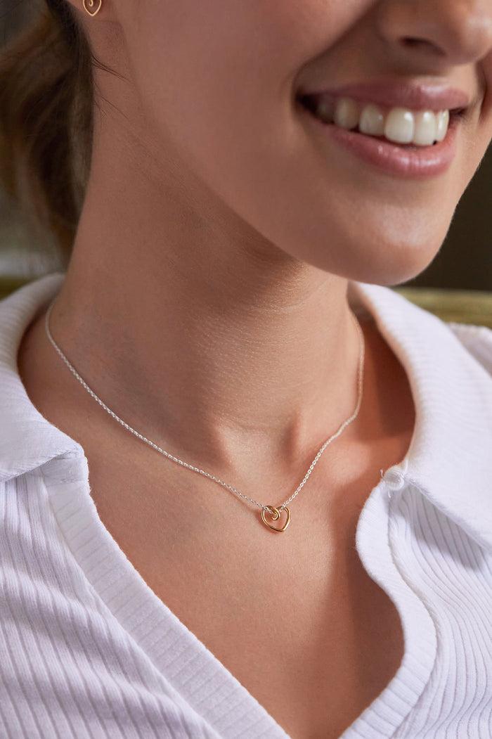 Estella Bartlett Doodle Heart Necklace Gold And Silver Plated Packaging Message: WITH LOVE