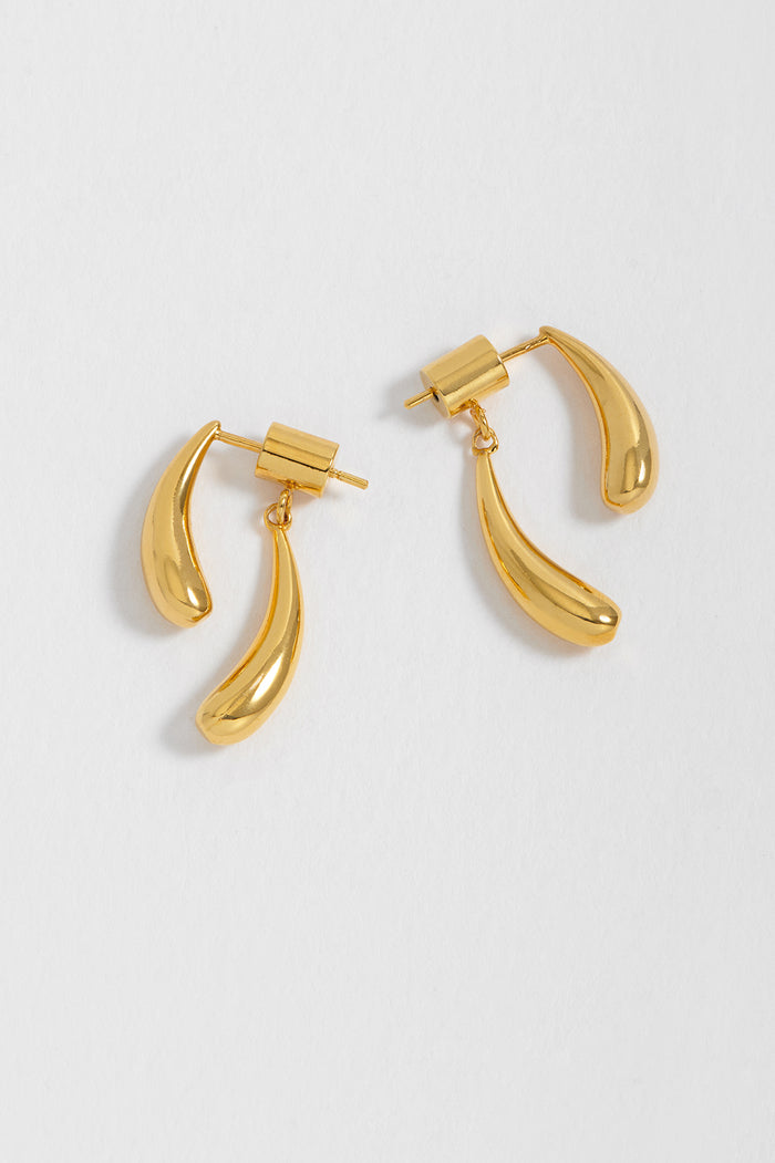 Estella Bartlett Double Droplet Illusion Earrings Gold Plated