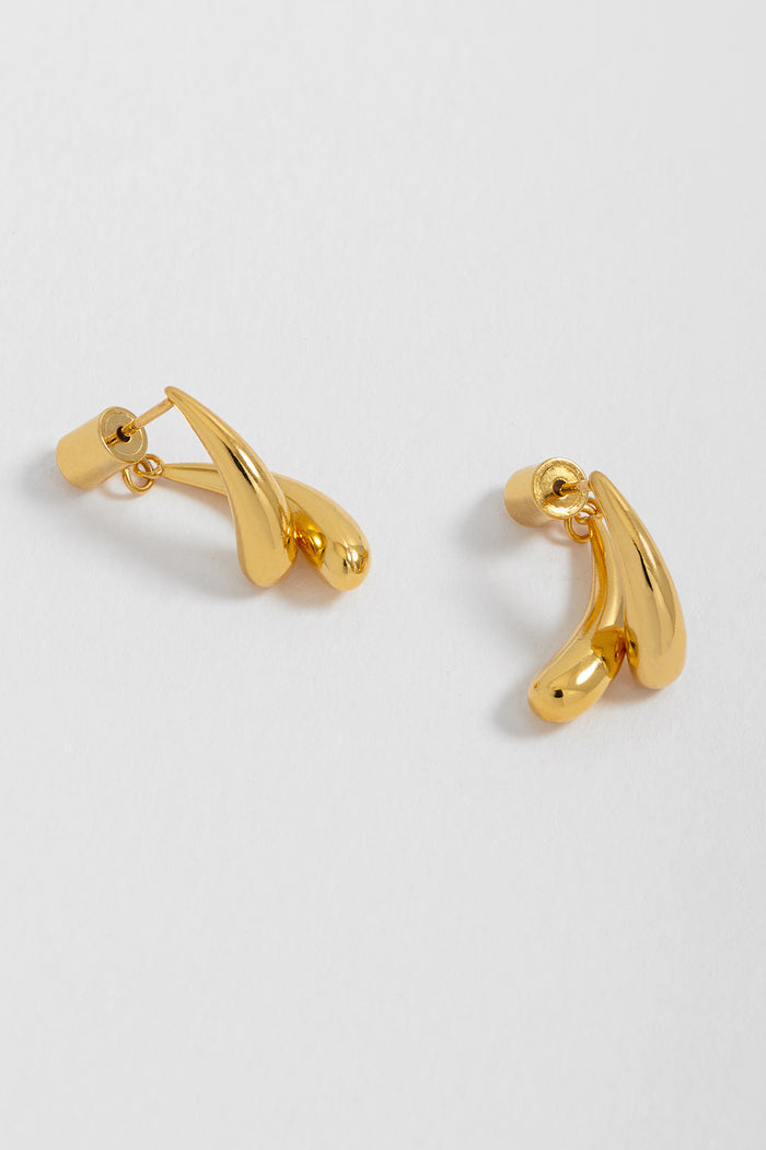 Estella Bartlett Double Droplet Illusion Earrings Gold Plated