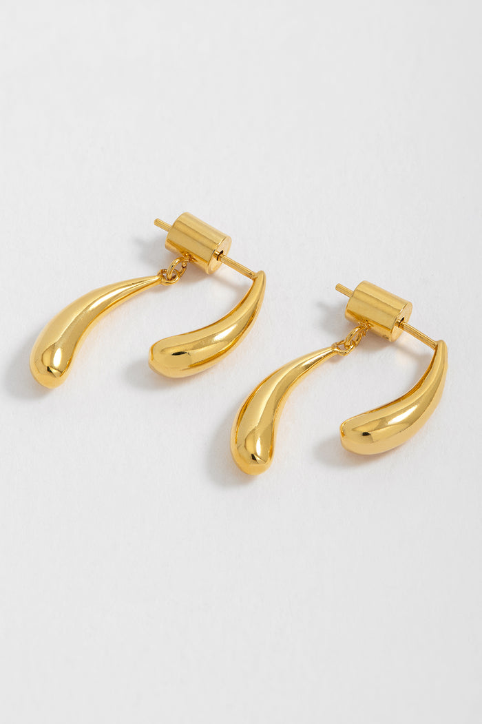 estella bartlett Double Droplet Illusion Earrings Gold Plated