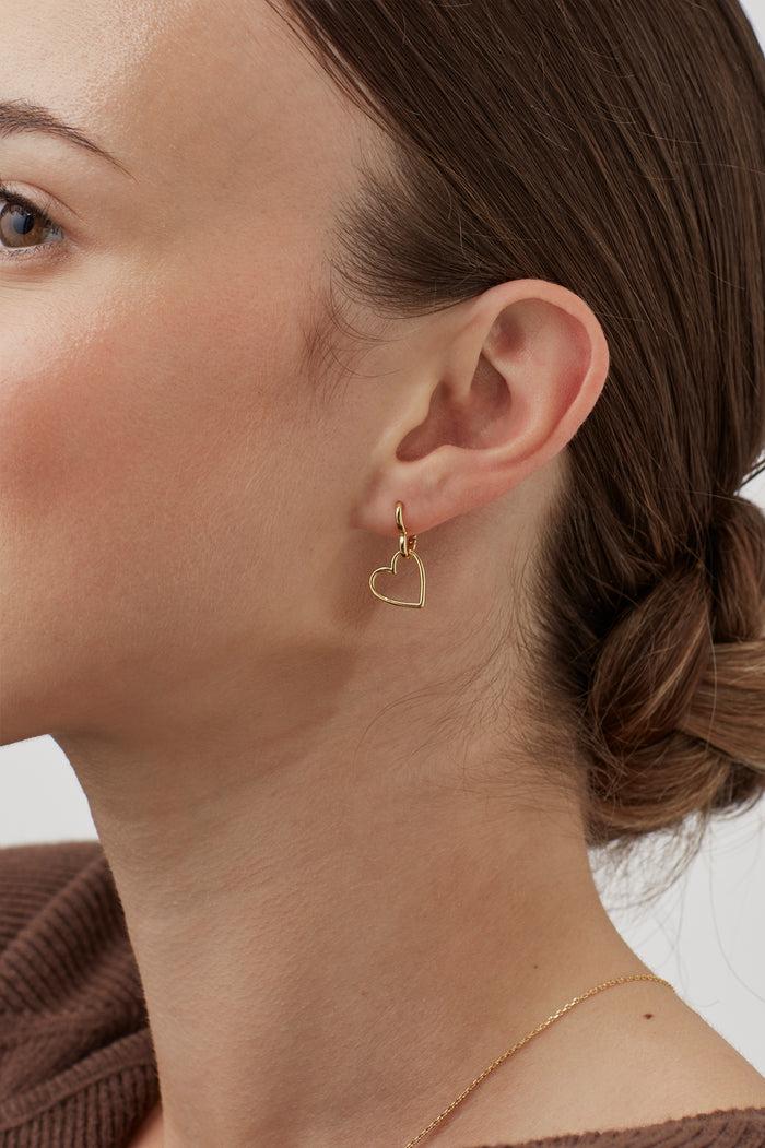 Estella Bartlett Double Heart Hoop Earrings Gold Plated