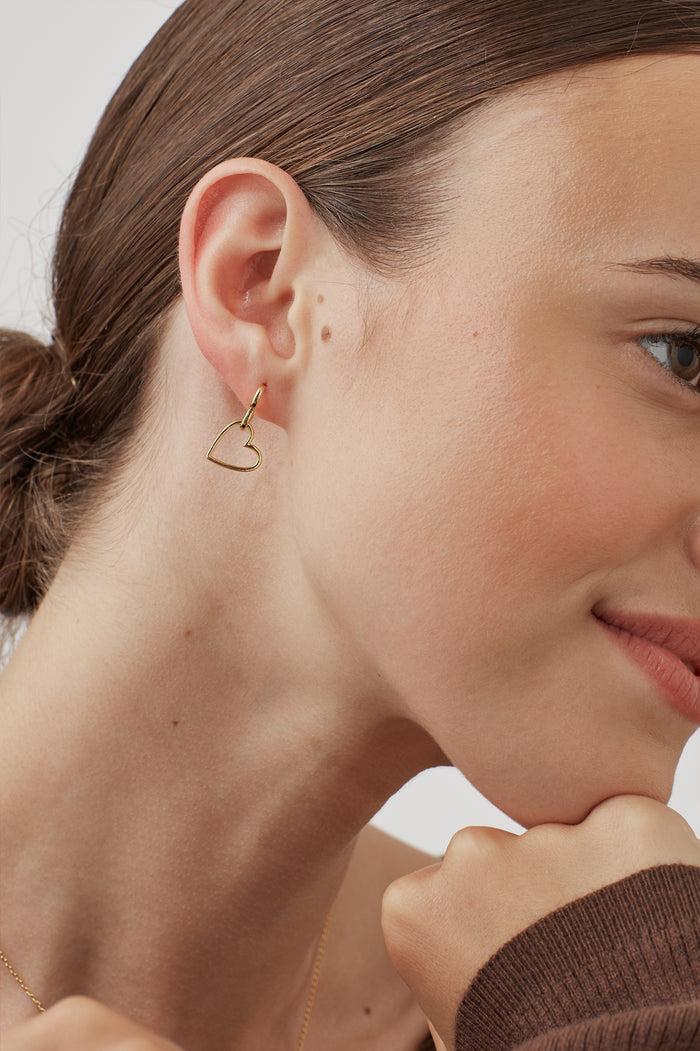 Estella Bartlett Double Heart Hoop Earrings Gold Plated