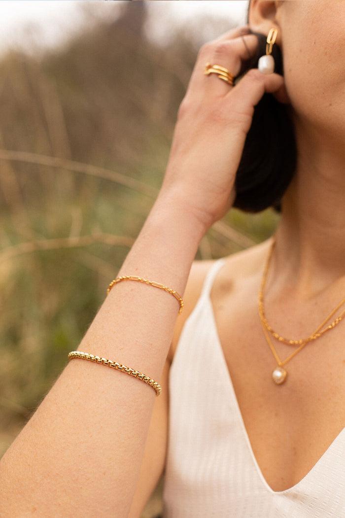 Estella Bartlett Double Layer Rope Chain Bracelet Gold Plated