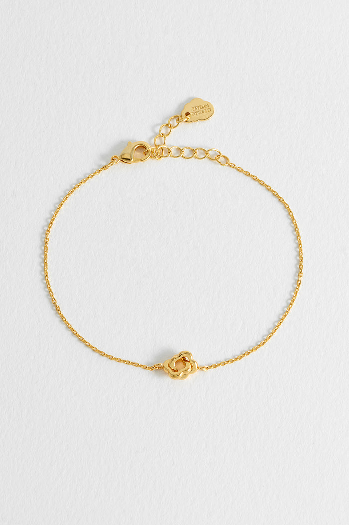 Estella Bartlett Double-Linked Flower Bracelet Gold Plated Packaging Message: Treasure Me