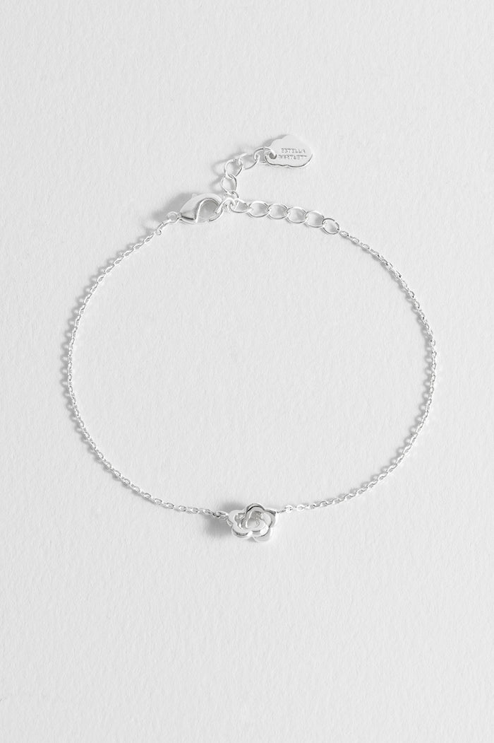Estella Bartlett Double-Linked Flower Bracelet Silver Plated Packaging Message: Treasure Me