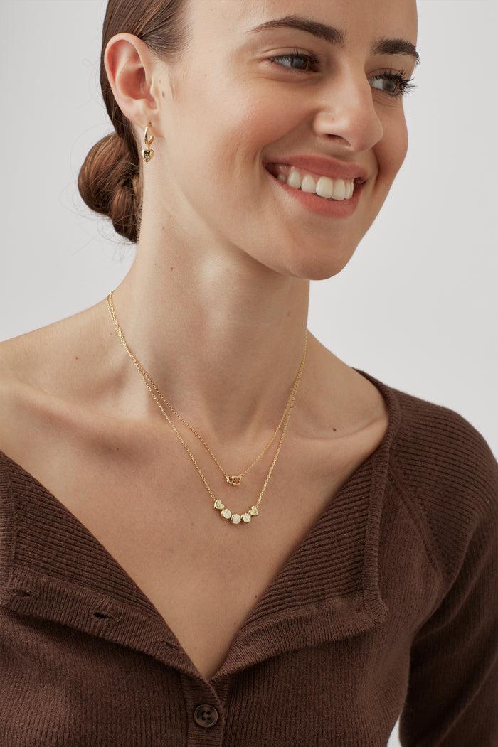 Estella Bartlett Double-Linked Flower Necklace Gold Plated Packaging Message: Treasure Me