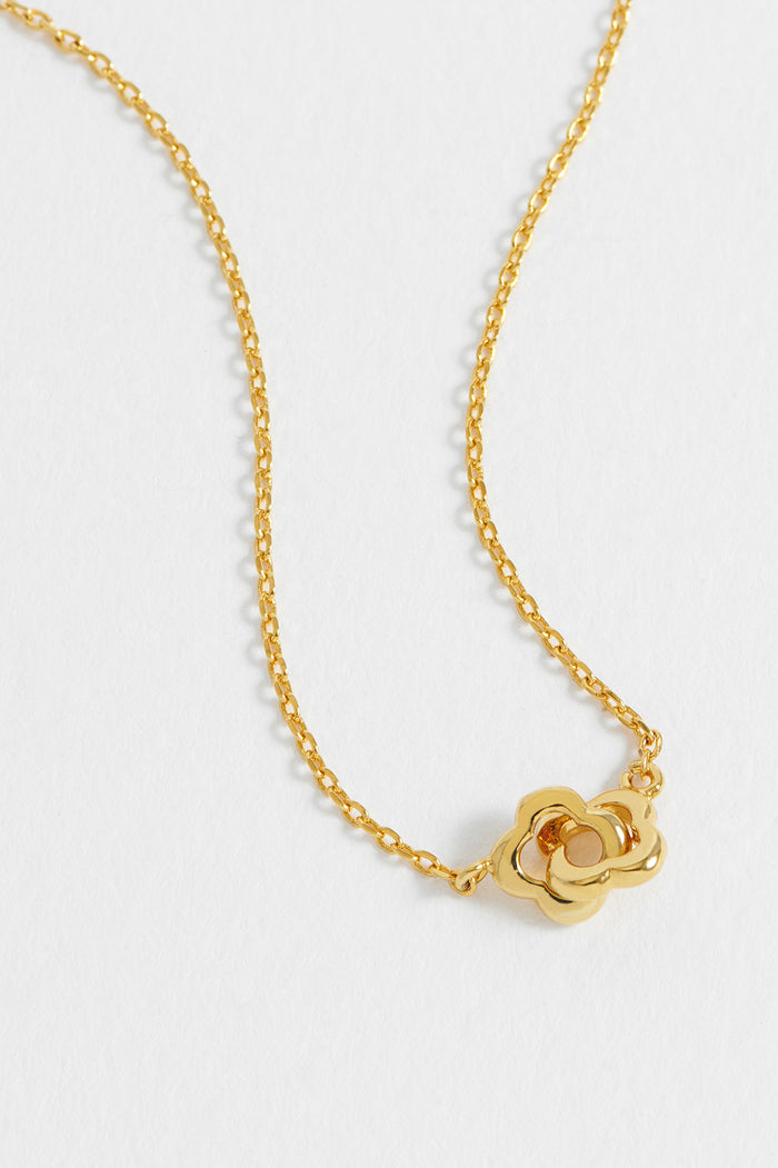 Estella Bartlett Double-Linked Flower Necklace Gold Plated Packaging Message: Treasure Me