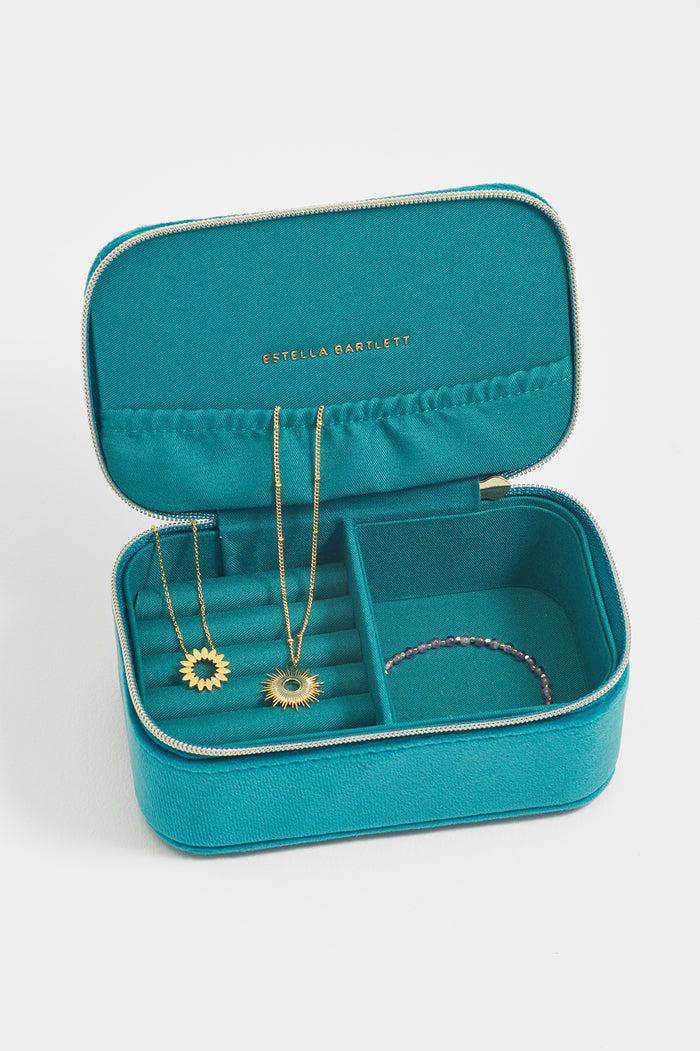 Estella Bartlett Embroidered Bee Mini Jewellery Box Teal