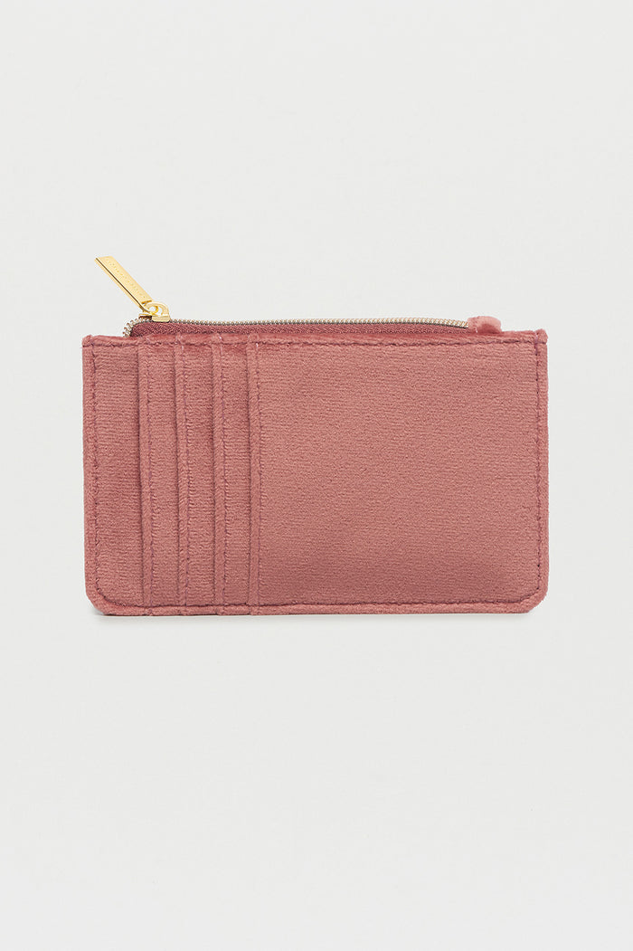 Estella Bartlett Embroidered Cactus Card Purse Blush Velvet