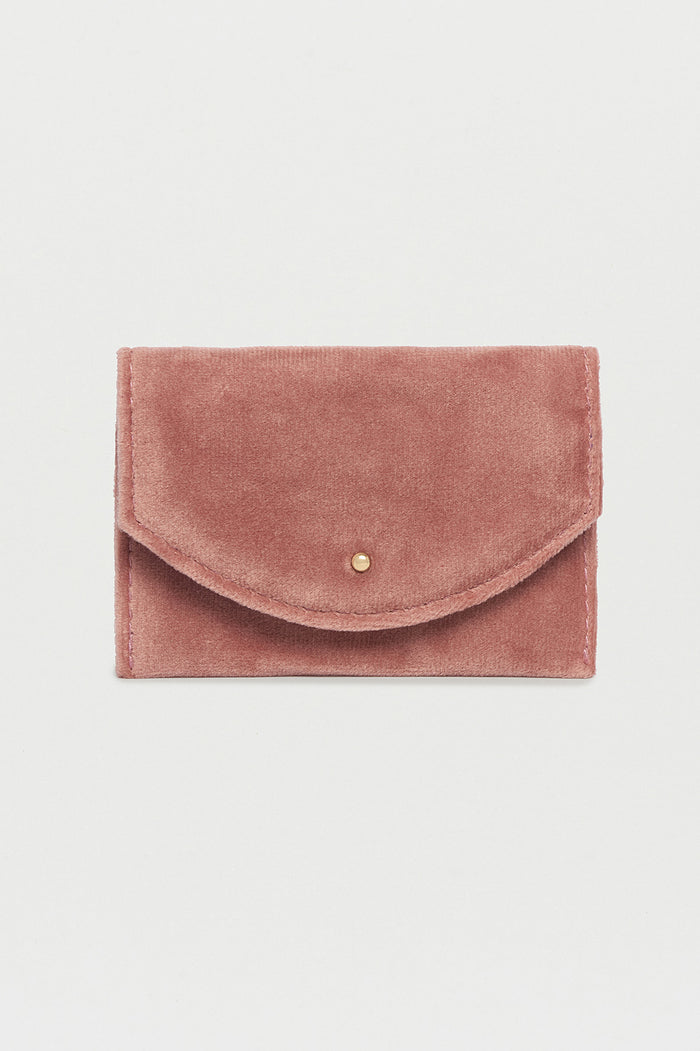 Estella Bartlett Embroidered Cactus Envelope Card Holder Blush Velvet