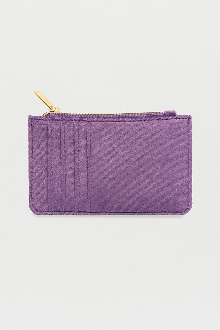 Estella Bartlett Embroidered Ice Cream Card Purse Purple Velvet