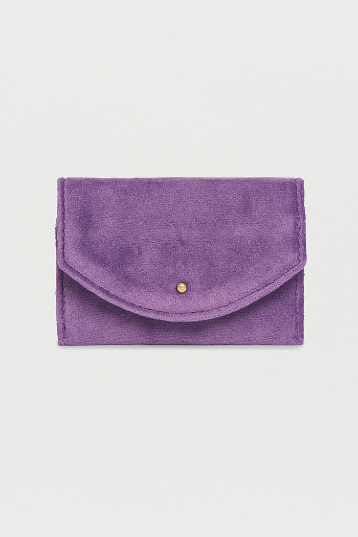Estella Bartlett Embroidered Ice Cream Envelope Card Holder Purple Velvet