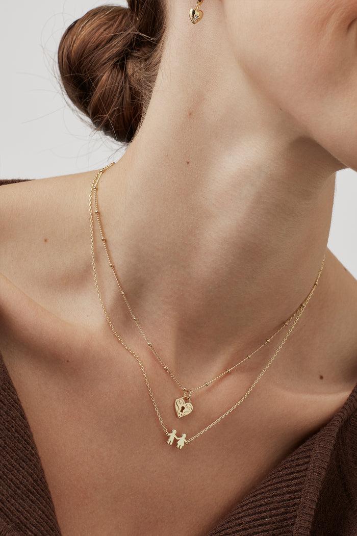 Estella Bartlett Engraved Heart Padlock Necklace Gold Plated Packaging Message: Dear Darling