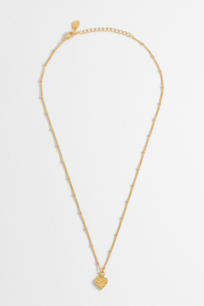 Estella Bartlett Engraved Heart Padlock Necklace Gold Plated Packaging Message: Dear Darling