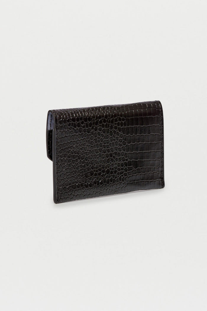 Estella Bartlett Envelope Card Holder Black Croc Embossed
