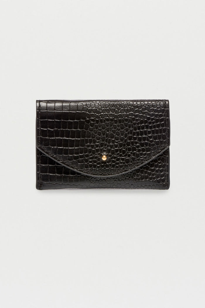 estella bartlett Envelope Card Holder Black Croc Embossed