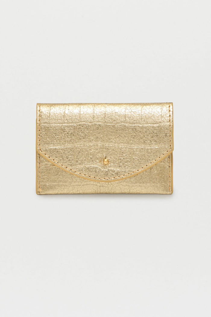 estella bartlett Envelope Card Holder Metallic Gold Croc Embossed