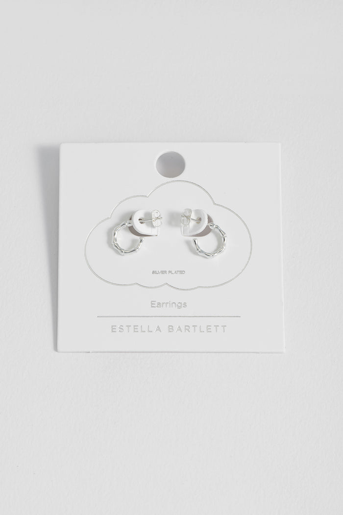 Estella Bartlett Bamboo Hoops Silver Plated
