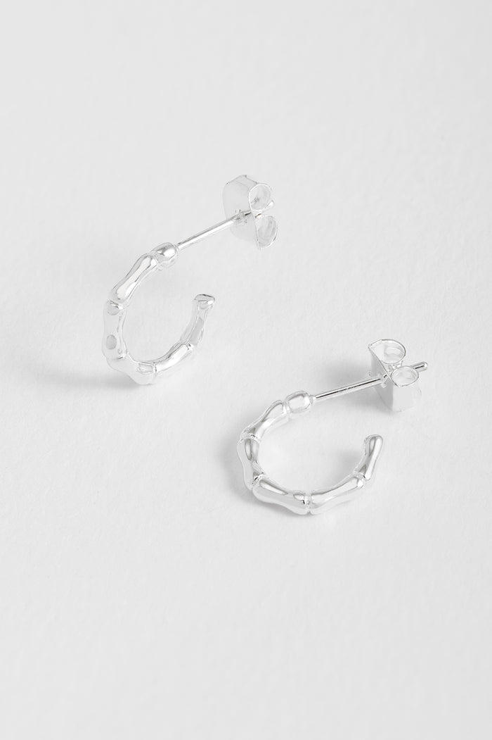 Estella Bartlett Bamboo Hoops Silver Plated
