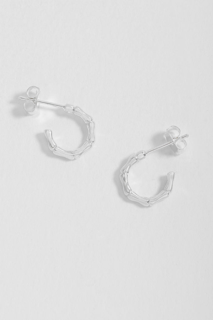 estella bartlett Bamboo Hoops Silver Plated
