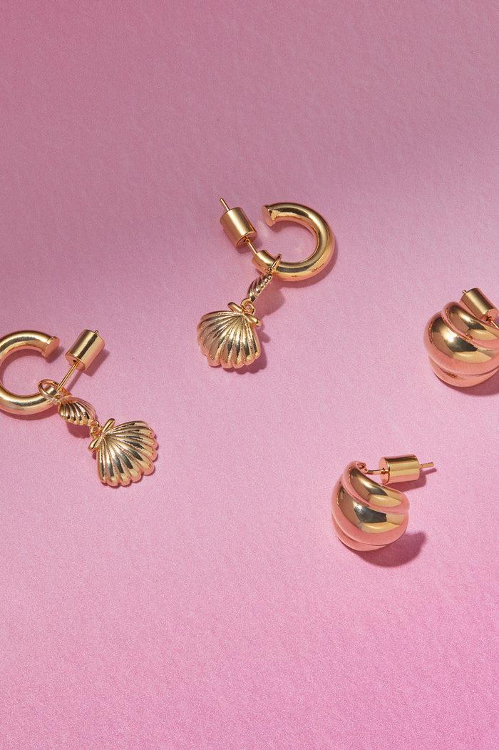 Estella Bartlett Bold Huggie Earrings Gold Plated