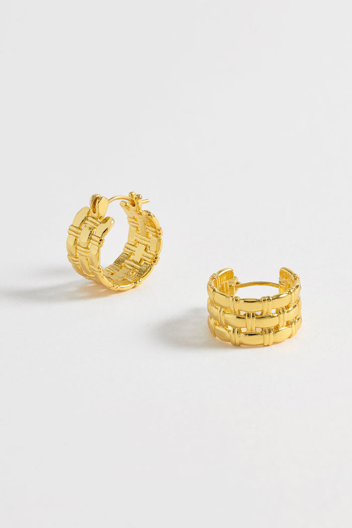 Estella Bartlett Chunky Woven Hoops Gold Plated