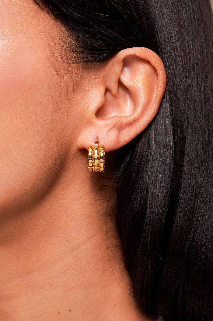 Estella Bartlett Chunky Woven Hoops Gold Plated