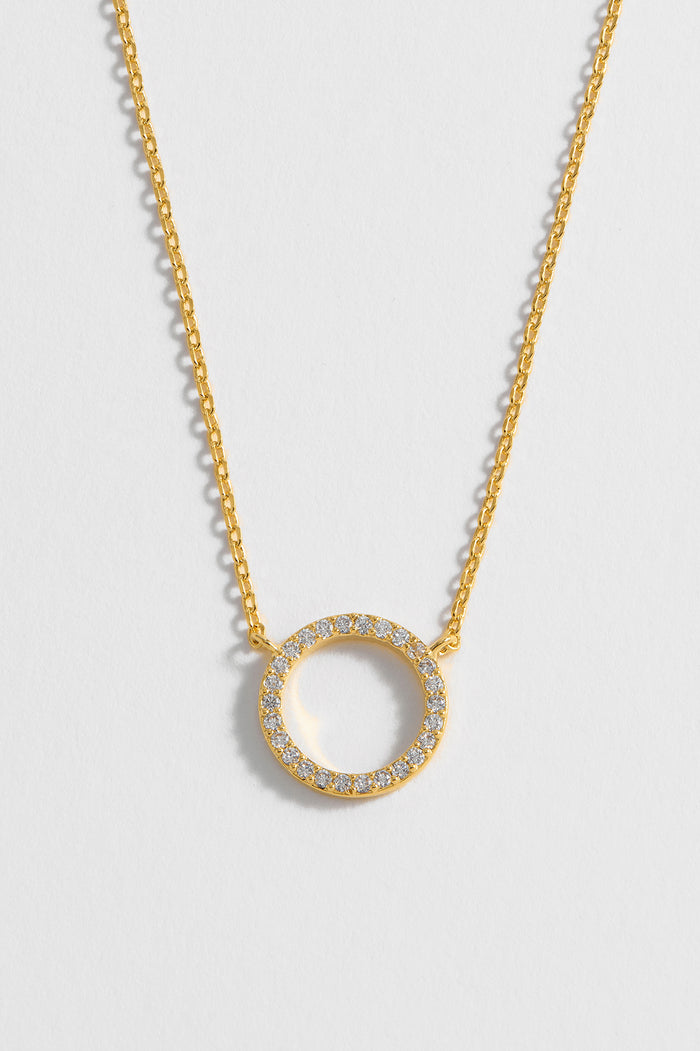 Estella Bartlett Circle CZ Necklace Gold Plated