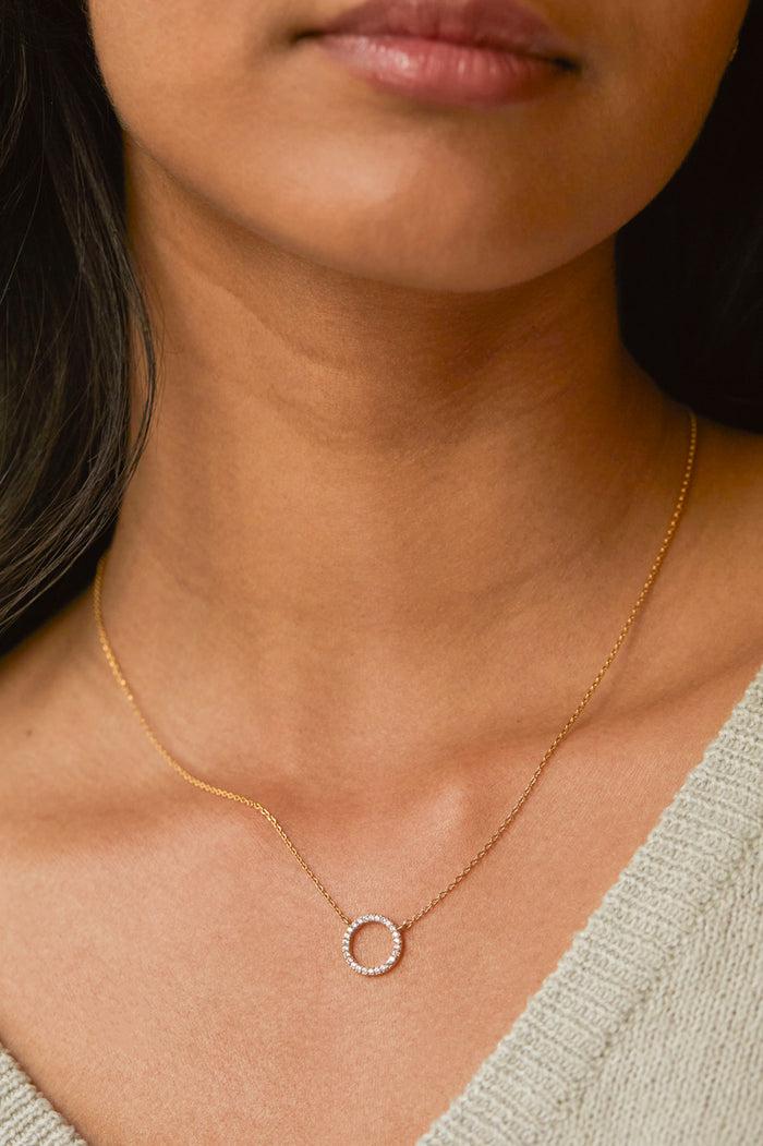 Estella Bartlett Circle CZ Necklace Gold Plated
